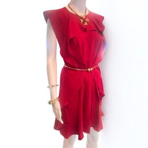 Valentino Red- Ruffled Red Dress NWT size Small